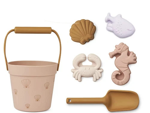 Liewood sea shell pale tuscany strandsæt Dante silikone (5-pack)